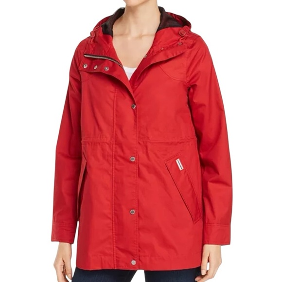 NWOT Hunter Ladies Water Resistant Cotton Smock Rain Jacket, Red Size XXL - Picture 1 of 9